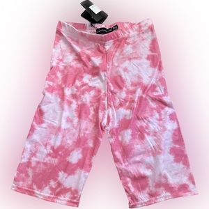 PRETTYLITTLETHING - Pink Tie dye Biker Shorts - Cotton